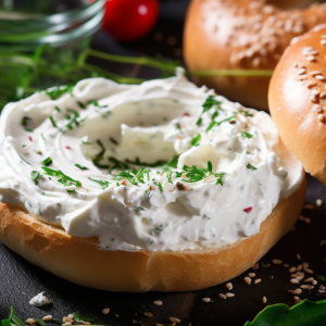 FRESH BAKED BAGEL WITH CREAM CHEESE